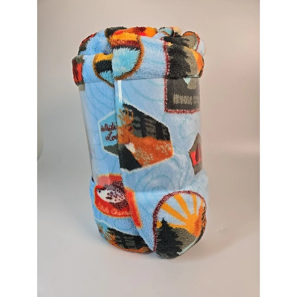 Wildlife Patches Oversized Plush Throw 5' x 6' *New*‎ ~ The Big One